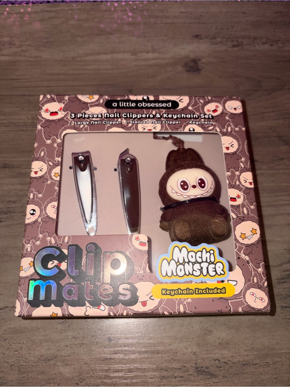 🆕💜 Mochi Monster Nail Clipper Set Plush Keychain Kawaii Sanrio Style Gift Set